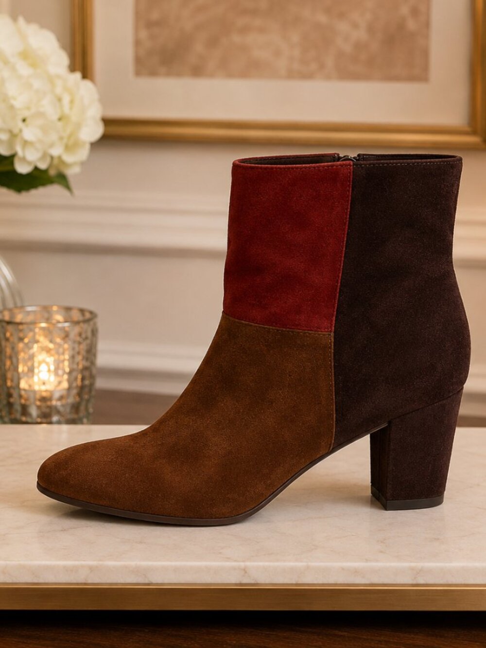 Rialto Colorblock Ankle Boots – Women's Size 8.5M – NWOT – 3" Block Heel